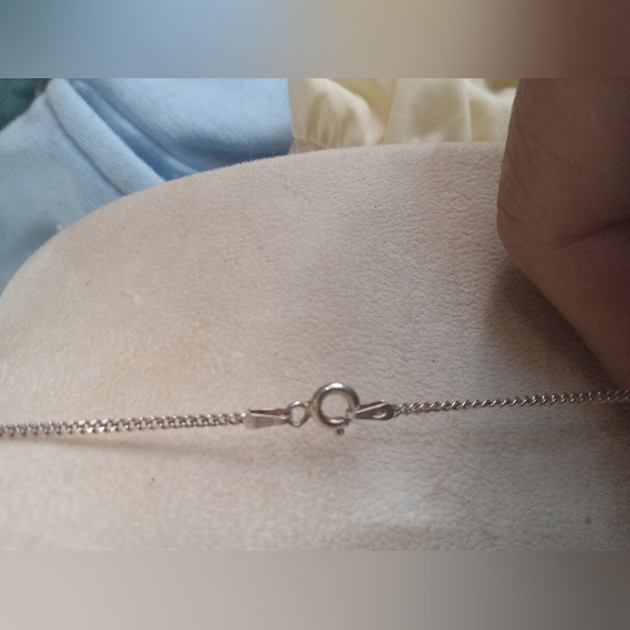 Amethyst Heart shape Sterling Silver necklace made in Italy .925  9 in drop - Picture 3 of 7